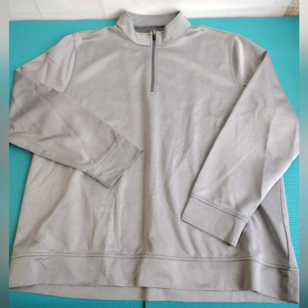 Hickey Freeman Comfort Stretch Quarter Zip Pullover Striped Sweater XXL